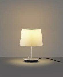 コイズミ照明 KOIZUMI 調光フロアスタンド AT49314L 本体：ブライトシルバー AE49319E セード：ホワイト 調光SW付 電球色 白熱球40W相当