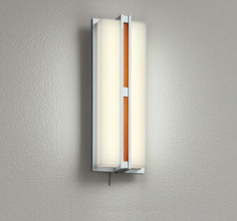 エクステリア 屋外 照明 ライトオーデリックポーチライト OG254836BR Bluetooth通信対応 人感センサー付 モード切替型 白熱灯60W相当 マットシルバー チーク色木調 縦長 電球色 ブラケットライト ポーチライト