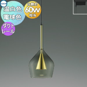 照明 おしゃれ かわいいコイズミ照明 KOIZUMI ペンダントライト AP54884 電球色AP54888 温白色ダクトレール用 金色メッキ ガラス・スモークグレー電球色 ワイングラスデザイン ガラス 白熱球60W相当のサムネイル