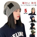 髪付き帽子 レディース 小顔効果 ウィッグ 秋冬 ストレート 自然 ウィッグ ネット付き 帽子付きウィッグ かつら 一体型 ニットキャップ 医療用 暖かい 簡単 お洒落 女装用 日常用 旅行用 可愛い 送料無料