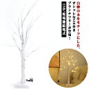 クリスマスツリー LEDライト 24LED 卓上ツリー 白樺 USB/乾電池給電式 高さ45cm イルミネーション 置物 常夜灯 北欧風 おしゃれ 寝室用 パー...