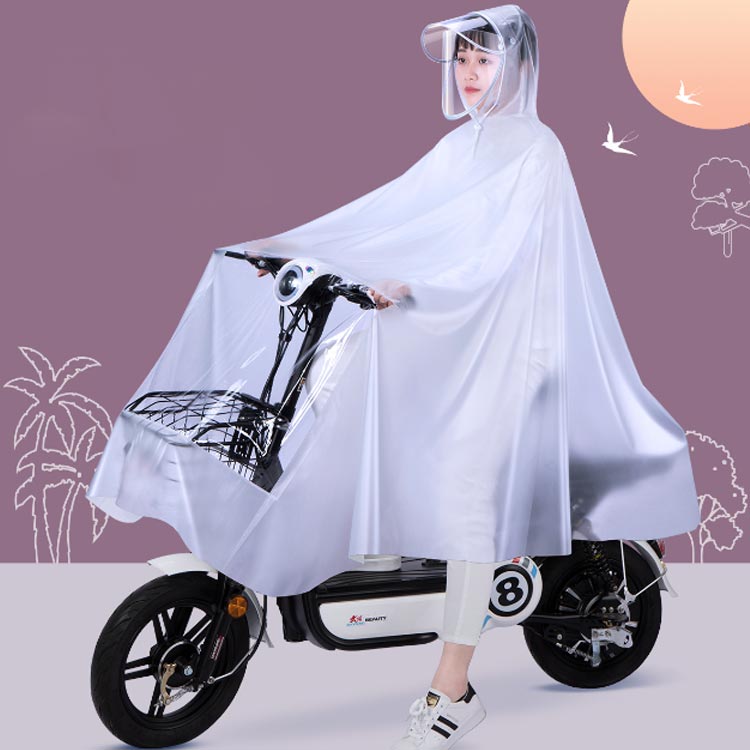 レインコート 自転車 レディース メンズ ロング丈 レインウェア レインポンチョ リュック対応 フェイスシールド付き ポンチョ カッパ 大きいツバ おしゃれ バイク用 男女兼用 大人用 雨具 丈夫 通勤 通学 台風 防災グッズ フェス キャンプ 登山 雨 雪 防水 アウトドア dkhshop0228-10007684 DKHショップ 楽天市場店 サンプル画像2