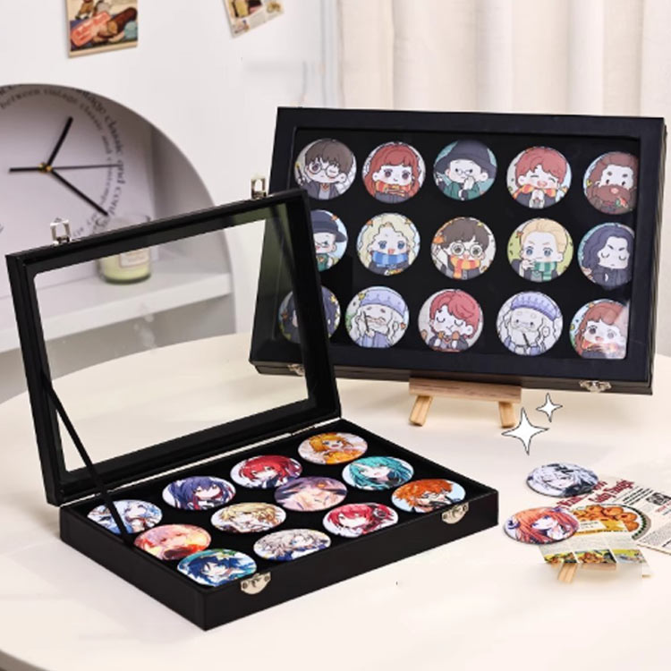 ピンバッジケース 透明窓 木製 ピンディスプレイケース ピン缶バッジ コレクションケース 収納ケース 大容量 ミリタリーバッジ メダルディスプレイケース ピンズフレーム ジュエリー 収納ボックス 防塵 保管ボックス 推し活グッズ 送料無料 [2]