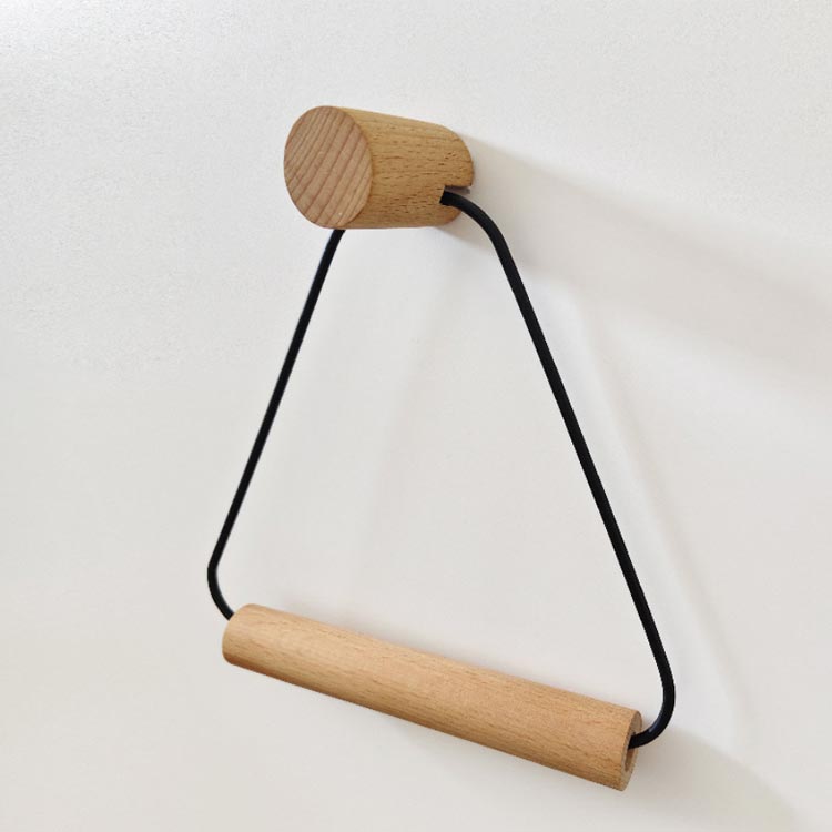 タオルハンガー タオルホルダー トイレットペーパーホルダー 三角型 タオル掛け 木製 洗面所 壁掛け トイレ 洗面台 お洒落 アンティーク風 ビンテージ風 カントリー調 キッチン用 インテリア 送料無料