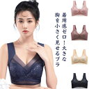 レディース 大きな胸を小さく見せるブラ 育乳 ノンワイヤー ブラジャー 補正下着 ブラジャー 脇高ブラ ノンワイヤー レース 小さく見えるブラジャー フルカップ かわいい ブラ 脇肉 育乳ブラ 背中 スッキリ 着瘦せブラ