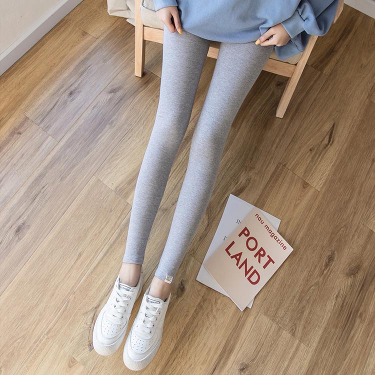 マタニティ リブパンツ レギンス スパッツ タイツ ストレッチ性 ウエスト調整 薄手...