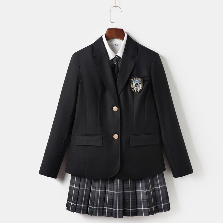 女子制服 フォーマル スーツジャケット シャツ プリーツスカート ネクタイ バッジ 女子制服 5点セット ガールズ 制服セット 小学校 高校生 中学生 jk制服 チェック柄 セットアップ 発表会 学生服 入学式 卒業式 コスプレ 学園祭 文化祭 送料無料