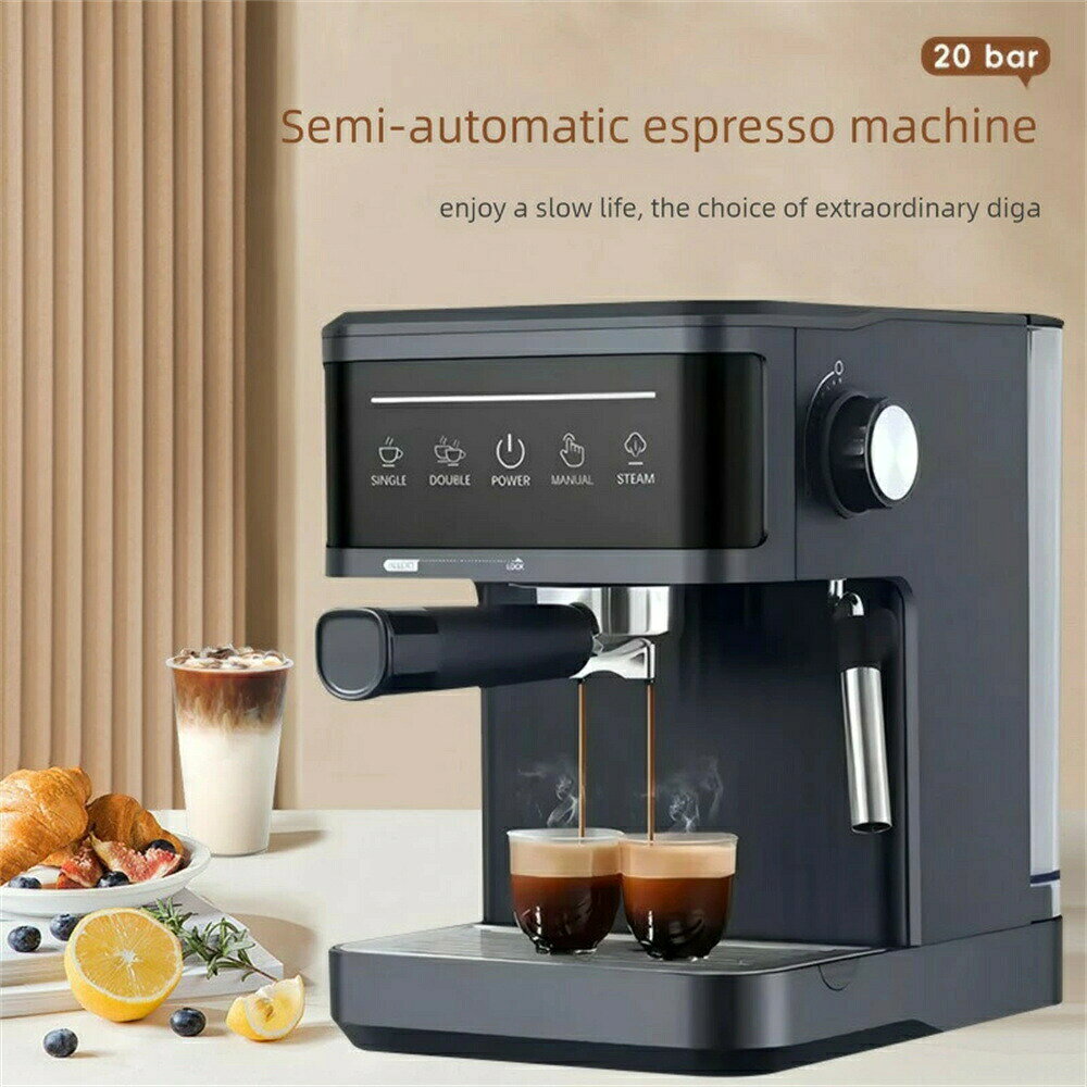 エスプレッソマシン 家庭用 コーヒーメーカー 小型 コーヒーマシン 20Bar圧力 ミルク泡立て機能付き 珈琲 カップ加熱機能 半自動 家庭用 お手入れ簡単 コーヒー カフェ 家電 贈り物 ギフト プレゼント 結婚祝い 父の日 母の日