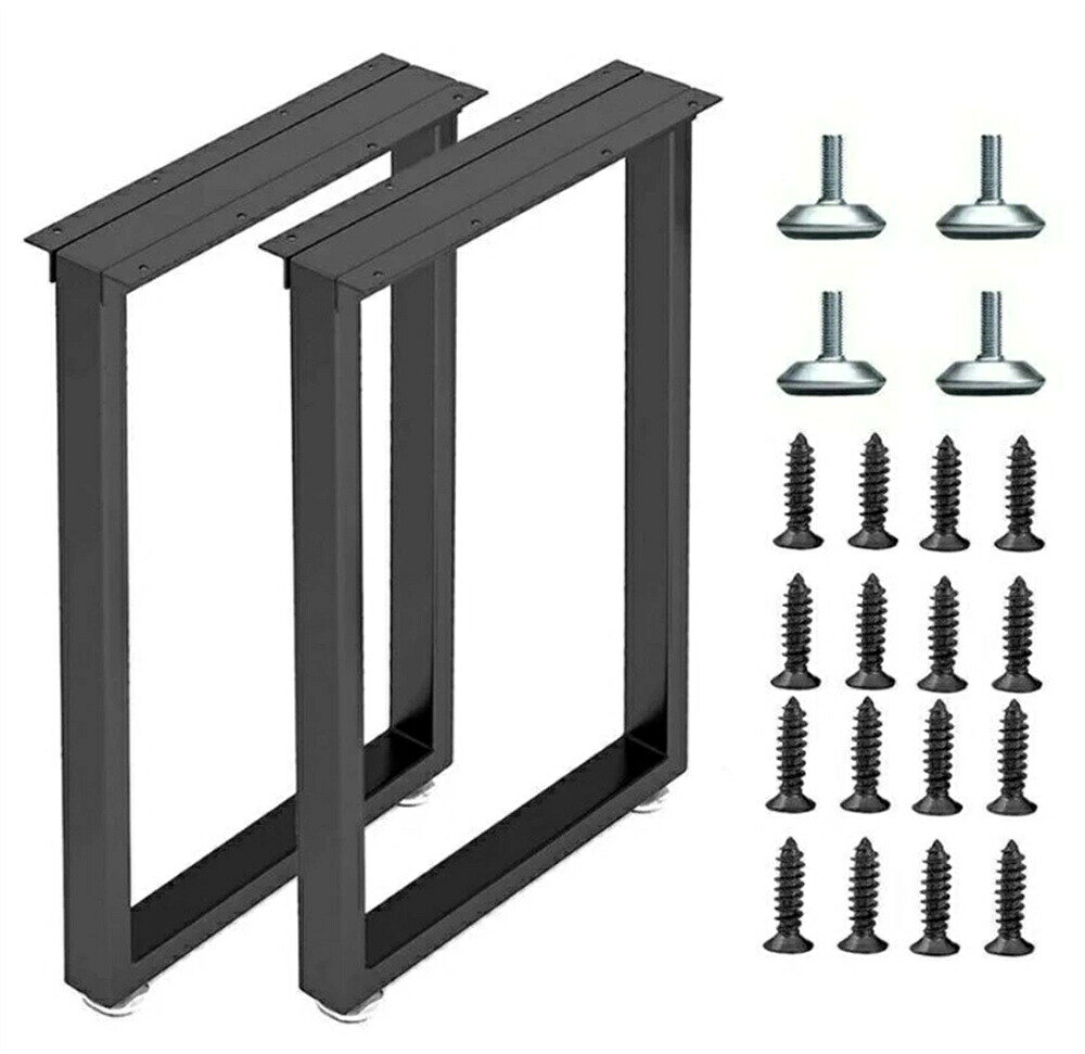 【SS期間P5倍！】テーブル 脚 パーツ DIY テーブル脚 2本セット高さ40cm〜100cm アイアン脚 黒 ブラック 鉄脚 スチール脚 取り替え脚自作 リメイク かんたん ダイニングテーブル デスク ワークデスク テーブル用 アジャスター付き