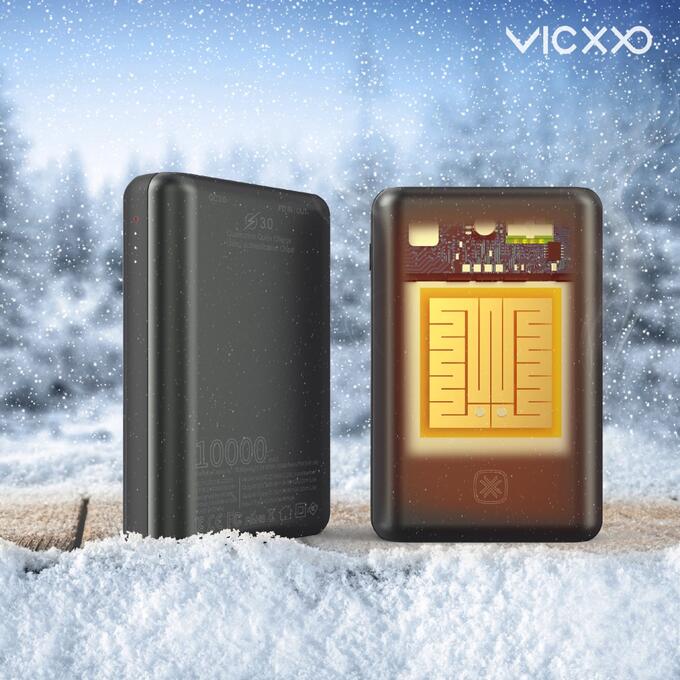 VICXXO(ヴィクソ) 充電式カイロを搭載した高速充電対応モバイルバッテリー ハンドウォーマー カイロ 電子カイロ 大容量モバイルバッテリー PSE認証