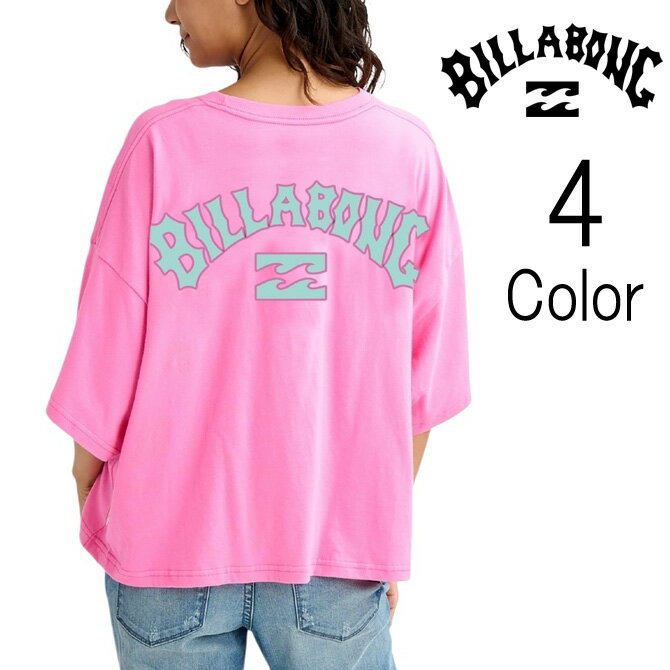 乐天商城 - ビラボン Billabong レディース PUFF ARCH WIDE LOOSE CROPPED TEE ルーズ 半袖 Tシャツ bg013208