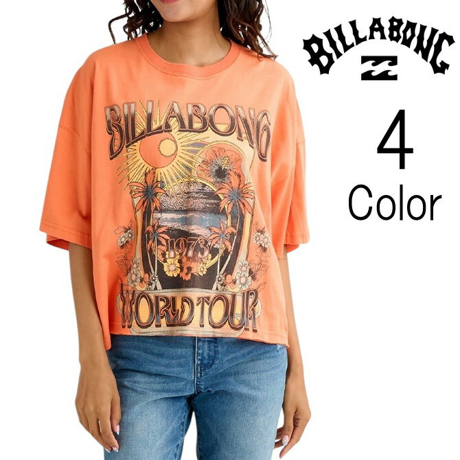 乐天商城 - ビラボン Billabong レディース GRAPHIC WIDE LOOSE CROPPED TEE ルーズ 半袖 Tシャツ bg013209