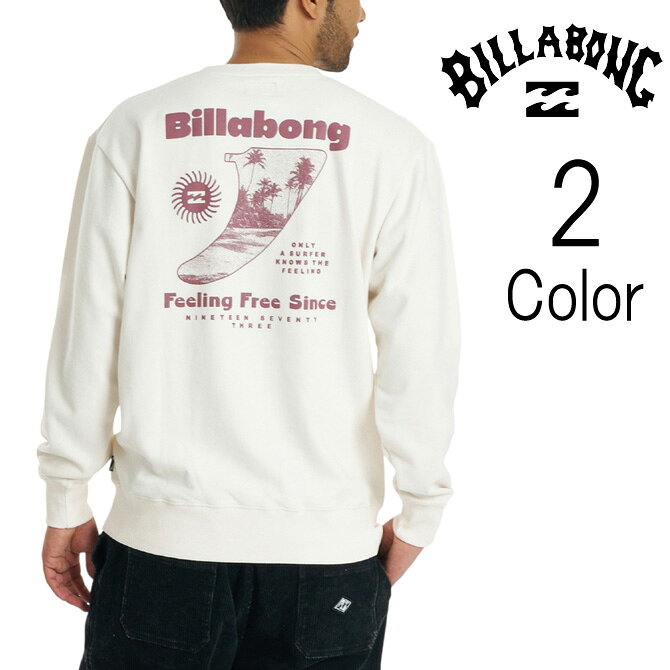 メーカー希望小売価格はメーカーカタログに基づいて掲載していますBRAND Billabong / ビラボン 1973年、オーストラリア・ゴールドコーストで手製のボードショーツを作ることからスタートしたビラボン。現在では、トップライダーのボードショーツをリリースするほか、クロージングも豊富に扱っています。ブライトなカラー、メリハリのある配色、様々な素材によりオールドスクールとストリート感が融合した明るくナチュラルなサーフスタイルを楽しめます。 “Only a surfer knows the feeling.” ITEM トレーナー INFO ・表面に微起毛加工を施したピーチ裏毛素材を使用し、柔らかな肌触りと温かみのある質感を備えたクルーネックのスウェットシャツ。程よい厚みのコットンポリエステル混紡生地を採用している。背面に大きく配したサーフボードとパームツリーのグラフィックが、BILLABONGらしいクラシックな雰囲気を演出する一着。 SIZE ・M(身丈69cm/身幅57m/肩幅51cm/袖丈60cm) ・L(身丈73cm/身幅58cm/肩幅52cm/袖丈62cm) ・XL(身丈76cm/身幅59cm/肩幅53cm/袖丈65cm) MATERIAL ・綿72% ポリエステル28%