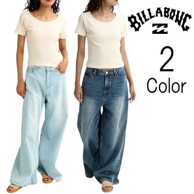 樂天商城 - ビラボン Billabong レディース WIDE BUGGY DENIM ワイドバギー デニムパンツ ロングパンツ bg013716