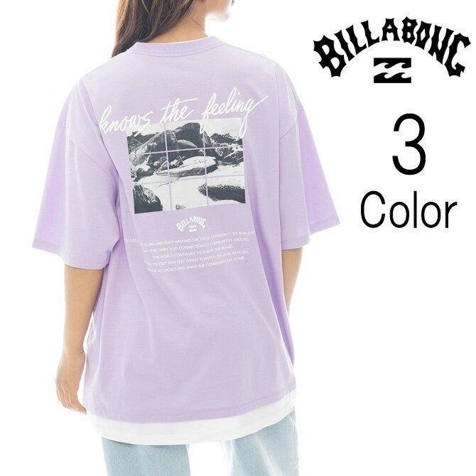 乐天商城 - ビラボン Billabong レディース FAKE LAYERD BIG LOOSE TEE ルーズ 半袖 Tシャツ bf013214