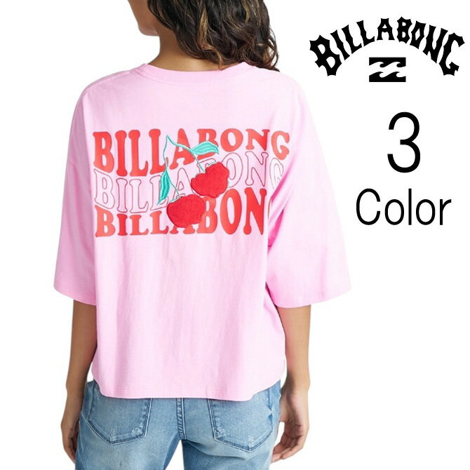 Rakuten - ビラボン Billabong レディース CHERRY WIDE LOOSE CROPPED TEE ロゴ 半袖Tシャツ bg01c208