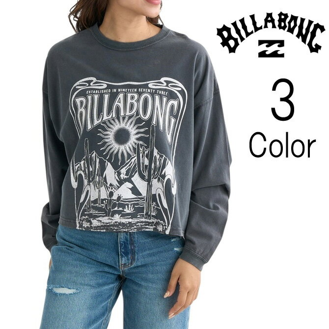 Rakuten - ビラボン Billabong レディース DESERT WANDERING WIDE LOOSE CROPPED FIT LS TEE ロンT 長袖Tシャツ bf014054