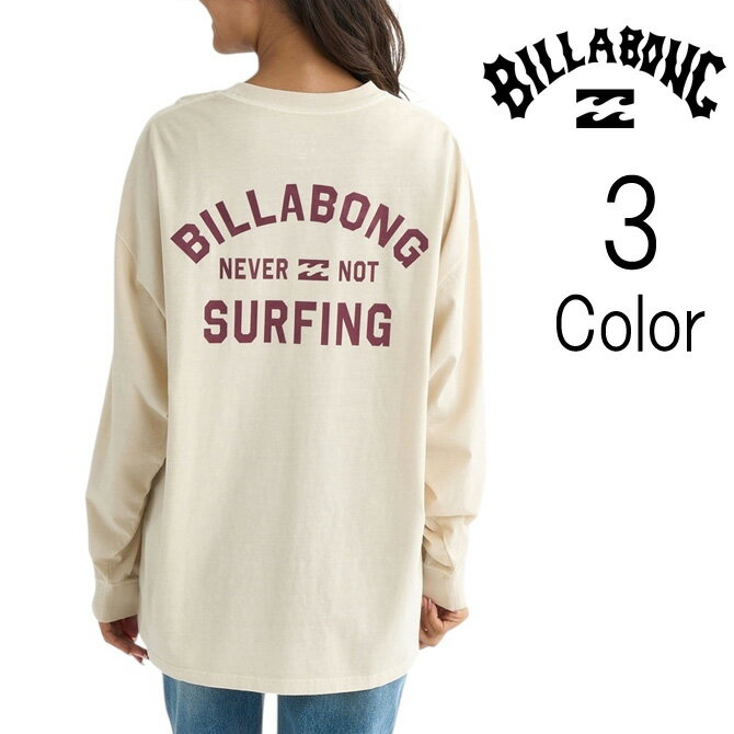乐天商城 - ビラボン Billabong レディース ARCH SURFING PIGMENT LOOSE FIT LS TEE ロンT 長袖Tシャツ bf014055