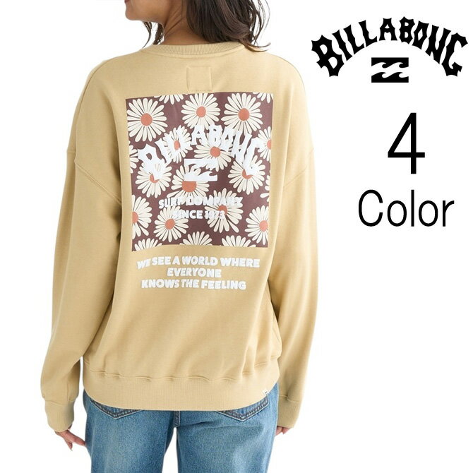 ビラボン Billabong レディース SQUARE LOGO BOY FIT SWEAT CREW クルーネック トレーナー bf014004