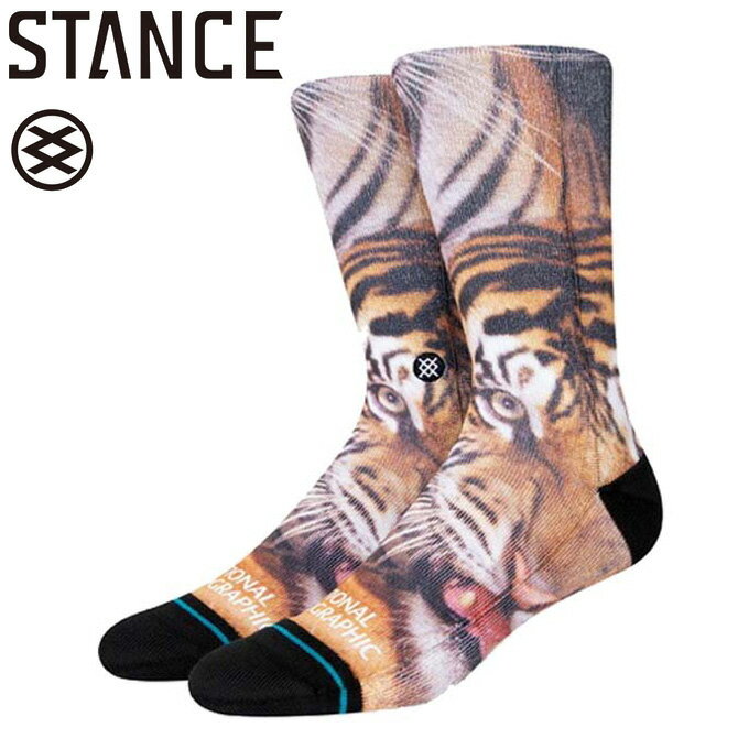 スタンス Stance メンズ ツー タイガー ナショナル ジオグラフィック コラボ モデル ソックス 靴下 Two Tigers Nat Geo Collab Model Crew Socks