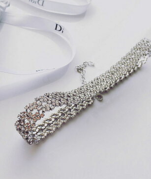 ネックレス チョーカー choker ラインストーン付/あす楽/SALE品/メール便無料