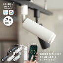 2個セット ダクトレール ライト エジソンスマート ミニスポットライト スポットライト照明 引掛けシーリング用プラグあり Wi-Fi アプリ 専用リモコン対応 音声操作 タイマー 遠隔 電気 天井照明 調光調色 ビーム角調節可能 おしゃれ シンプル alexa Google