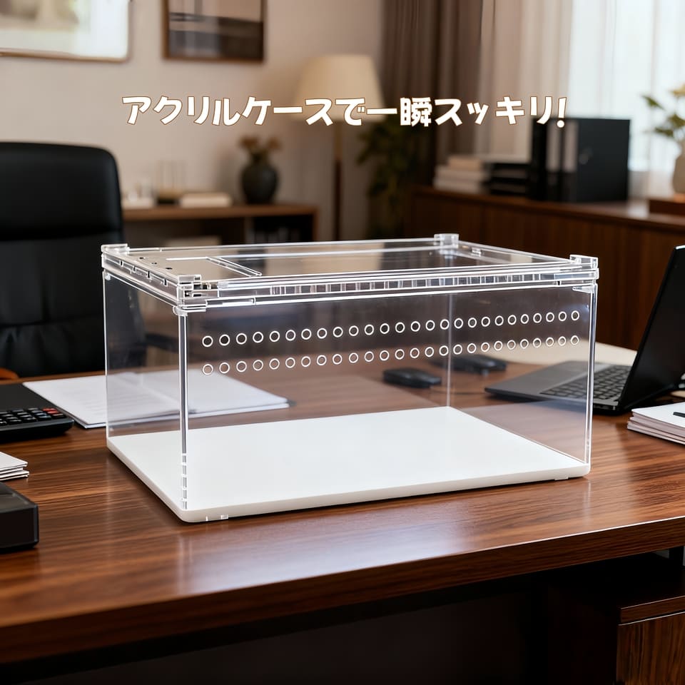 爬虫類 アクリル飼育ケージ（20x15x10cm）　飼育ケース　両生類　昆虫飼育ケース　クモ カブトムシ　クワガタ　ヤモリ　ヘビ　カメ　透明　飼育容器