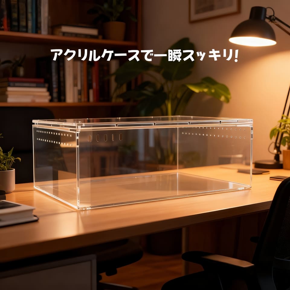 爬虫類 アクリル飼育ケージ（40x30x15cm）　飼育ケース　両生類　昆虫飼育ケース　クモ カブトムシ　ク..