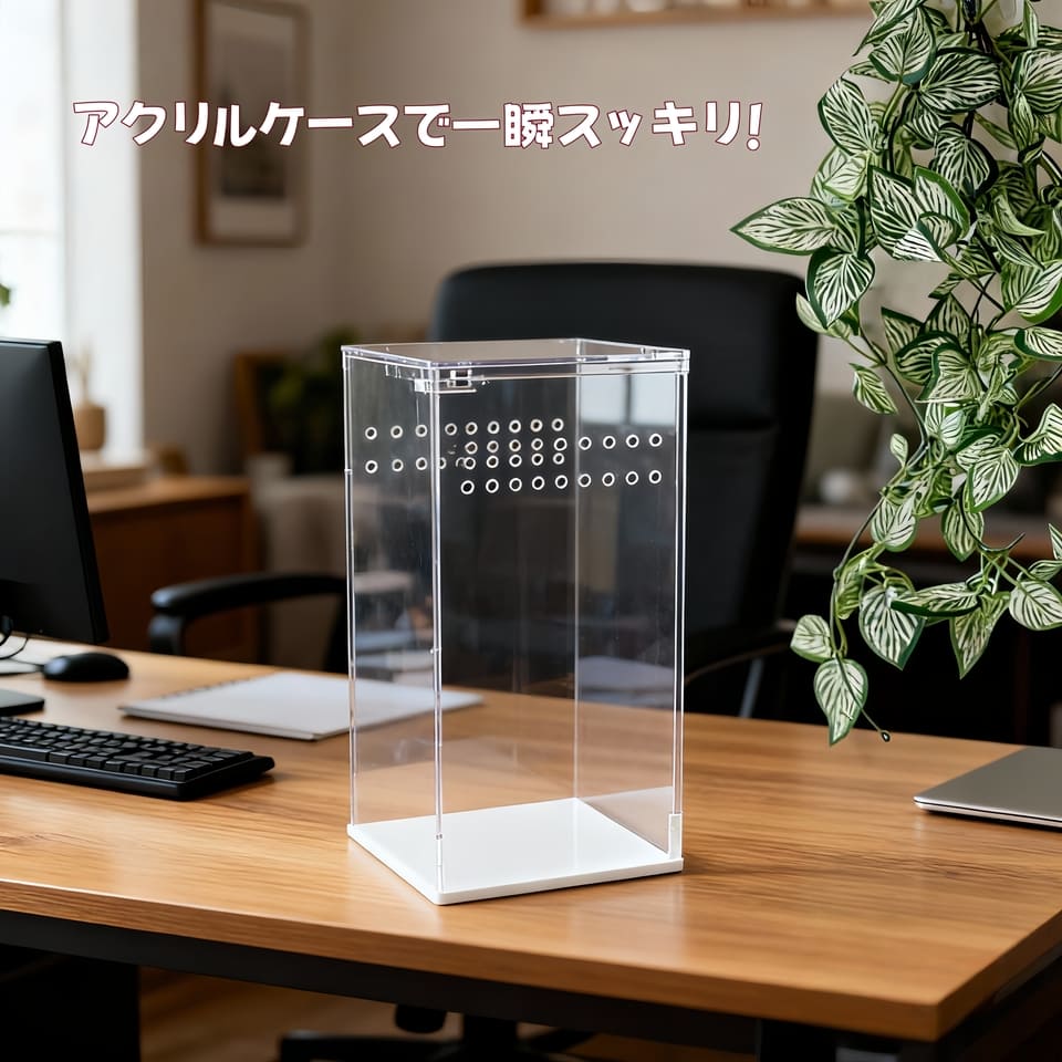 爬虫類 アクリル飼育ケージ（7.5x7.5x15cm）　飼育ケース　両生類　昆虫飼育ケース　クモ カブトムシ　クワガタ　ヤモリ　ヘビ　カメ　透明　飼育容器