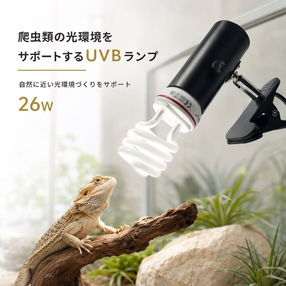 昼行性爬虫類用照明器具セット〉（強度MAX紫外線ライト+強力可視光線