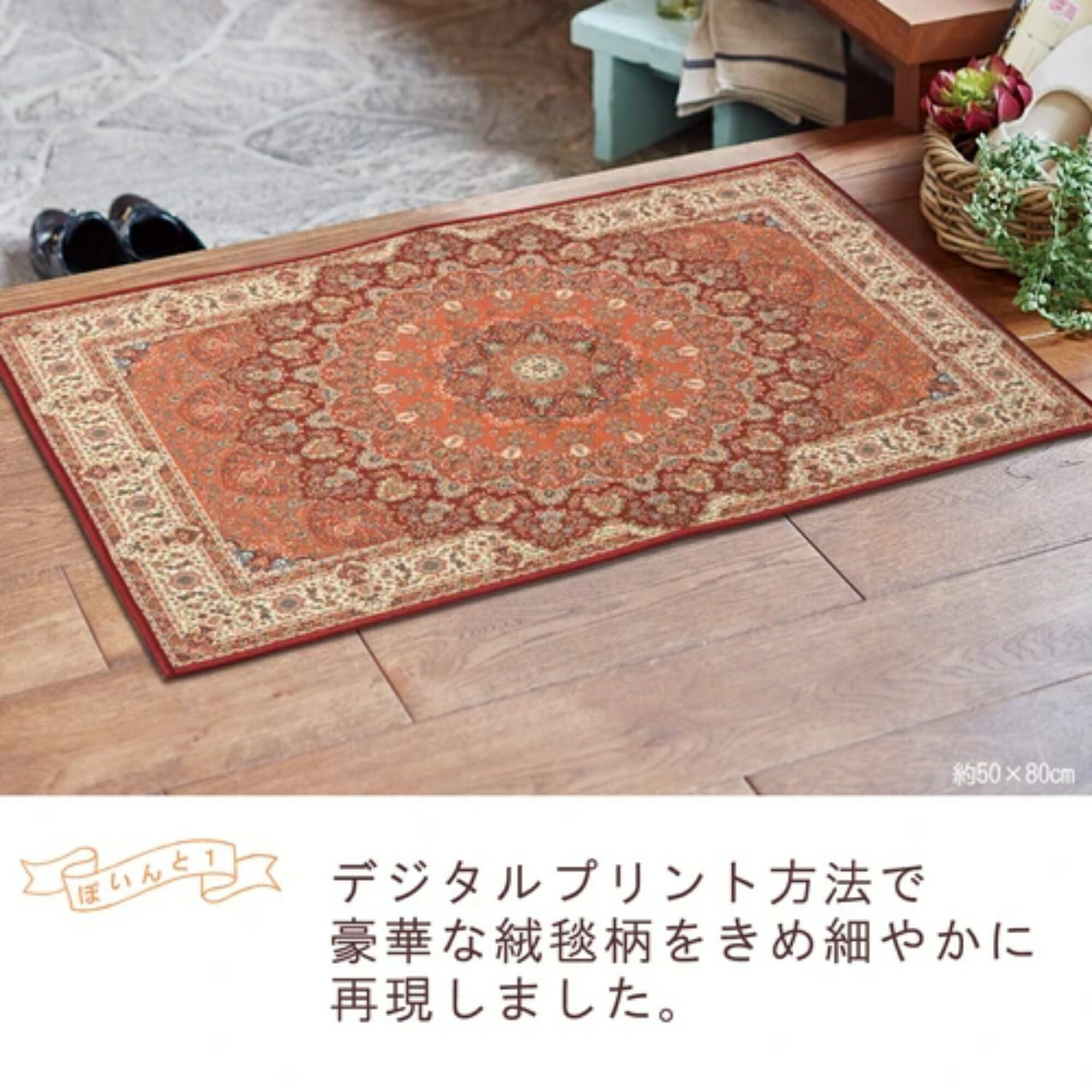 約70×120cm 玄関マット 洗濯機OK 滑り止め・撥水加工付き「プリシア」 萩原 240614080