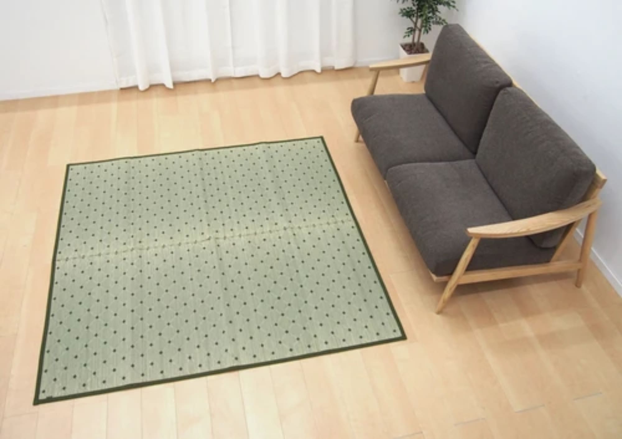 本間6畳 6帖 約286X382cm 国産柄上敷き 花ござ 「ダイヤ」 日本製 い草 萩原 81606760