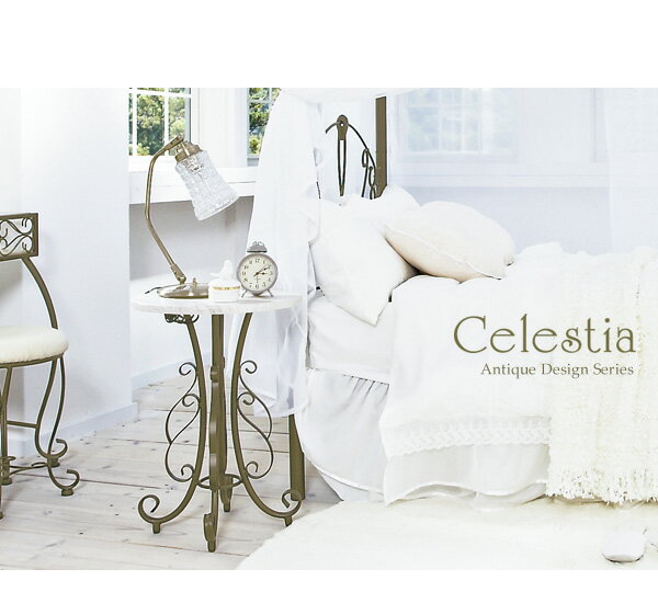 曲線が美しいロートアイアンデザインが目を引く高級感のあるサイドテーブル『Celestia（セレスティア）』ST-400 宮武製作所