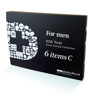 性病検査キット 男性 【6項目C】 クラミジア 淋病 のど クラミジア のど 淋菌 HIV 梅毒 DMMオンラインクリニック あす楽 送料無料 淋菌 性感染症 自宅 郵送 性病 早期発見 即日 匿名 診断