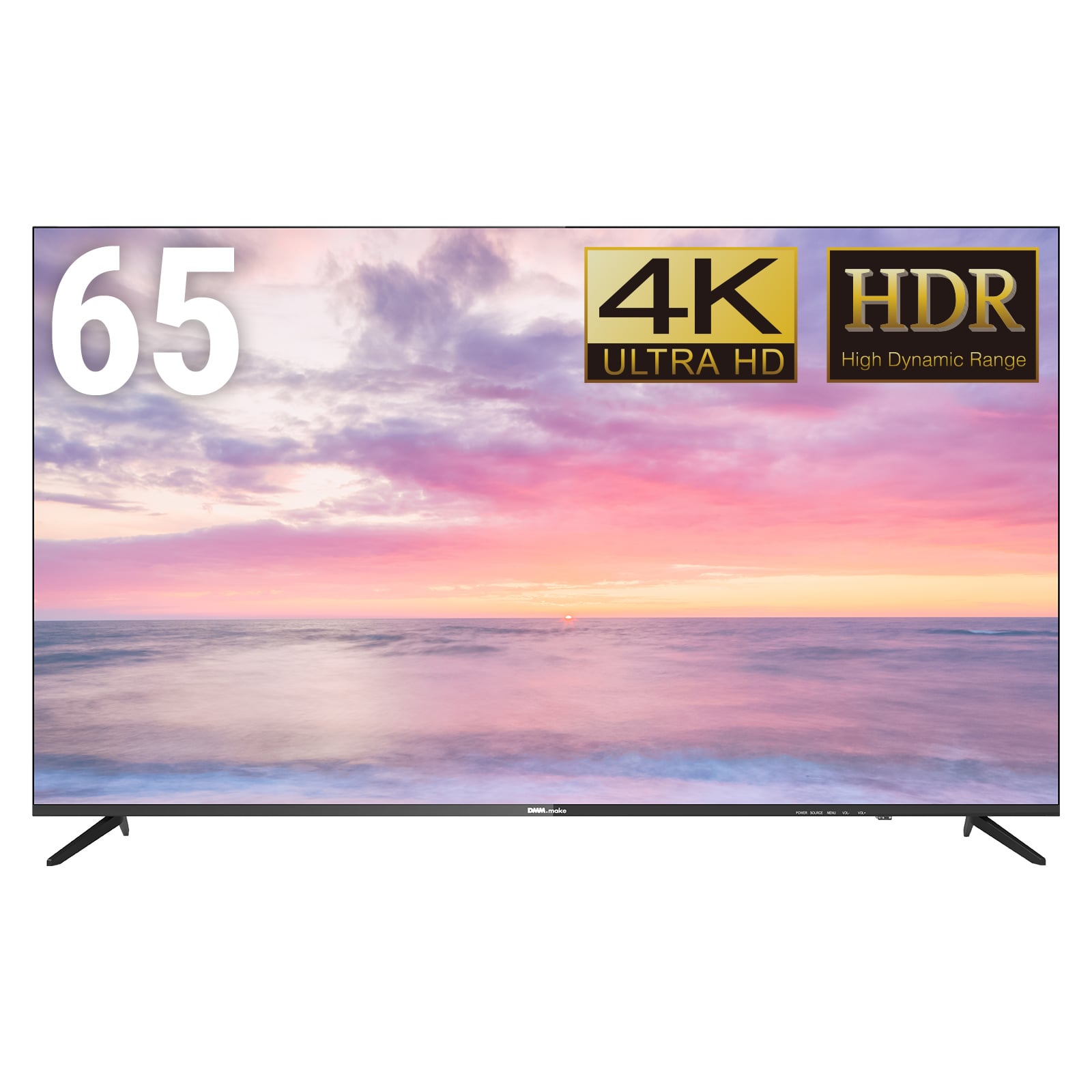 DMM.make 4K DISPLAY 65インチ DKS-4K65DG6 大型モニター ディスプレイ 4K HDR HDMI USB VAパネル 広視野角178° スピーカー内蔵8W×2