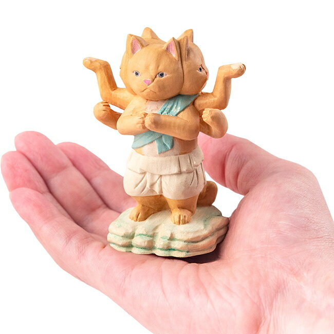 【直送品】【代引き不可】猫buddha 阿修羅 開運インテリア 開運 にゃんぶっだ にゃんブッダ 仏屋さかい 仏像 木彫り 置物 猫 ねこ 縁起物 インテリア 小物 オブジェ フィギュア 動物 開運グッズ 開運アイテム 猫の日 お祝い 誕生日 プレゼント ギフト 贈り物 可愛い おしゃれ