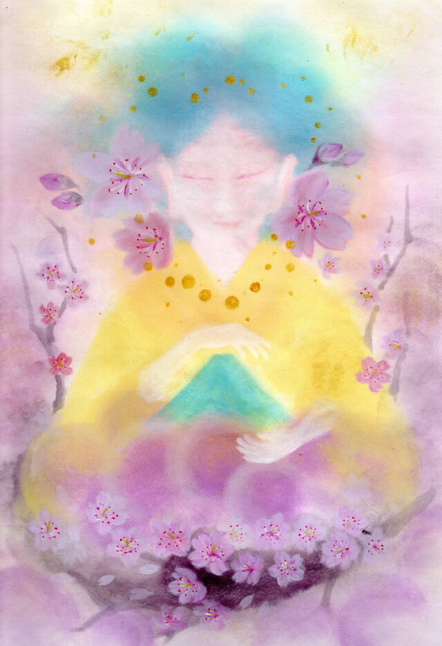 西なつめ しあわせ夢絵 コノハナサクヤ 開運アート 開運 夢絵 日本画 絵画 開運インテリア 夢 絵 守護 幸運 福運 お守り スピリチュアルグッズ 事務所開き...