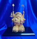 【代引き不可】三面大黒天 天然檜 金彩仕上げ 小サイズ 仏像 彫刻 守護 三面大黒天像 天然檜 天然 檜 三面 大黒天 弁財天 毘沙門天 多聞天 ご利益 商売繁盛 金運 富 財宝 不老長寿 戦勝 無病息災 芸能 学術 守護 グッズ 通販 人気