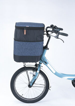 2段式前カゴカバー デニム柄 電動アシスト自転車用アクセサリー 自転車用アクセサ...