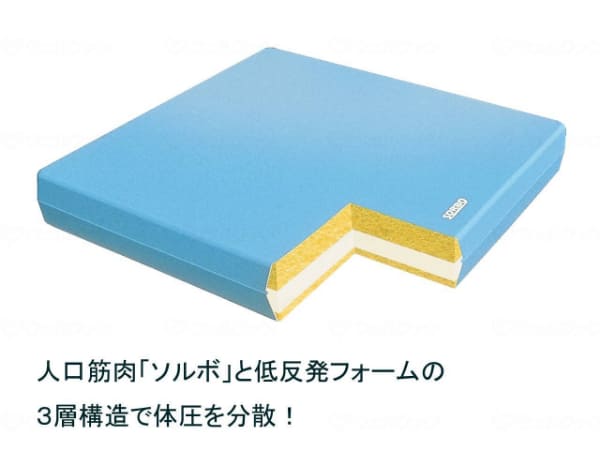 ソルボ健康マット レギュラータイプ SORBO ソルボセイン 体圧分散マット 体圧分散クッション 車椅子用クッション 椅子用クッション シートクッション 座布団 薄型 3層構造 衝撃吸収 圧力分散 防水カバー ストレッチカバー 滑り止め 介護 高齢者 シニア 40×40cm 日本製 dmpl-10009845 ディンプル サンプル画像3