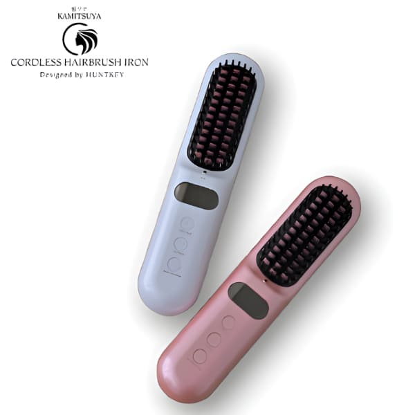 【直送品】【代引き不可】HUNTKEY 髪ツヤ コードレスブラシアイロン ヘアアイロン ハントキー ヘアブラシアイロン ストレート カール スタイリング ボリュ...