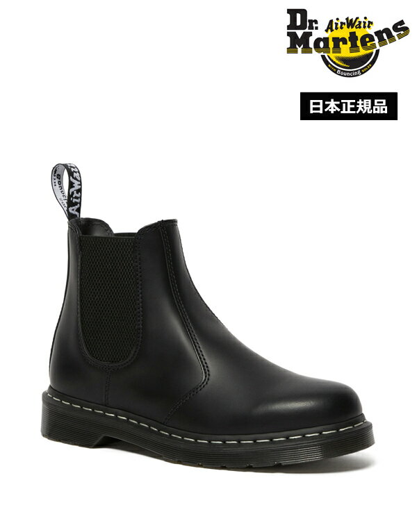 【公式】ドクターマーチン サイドゴアブーツ 初回交換送料無料 2976 White Stitch Chelsea Boot 26257001 Black Smooth Dr.Martens ホワイトステッチ チェルシーブーツ メンズ レディース