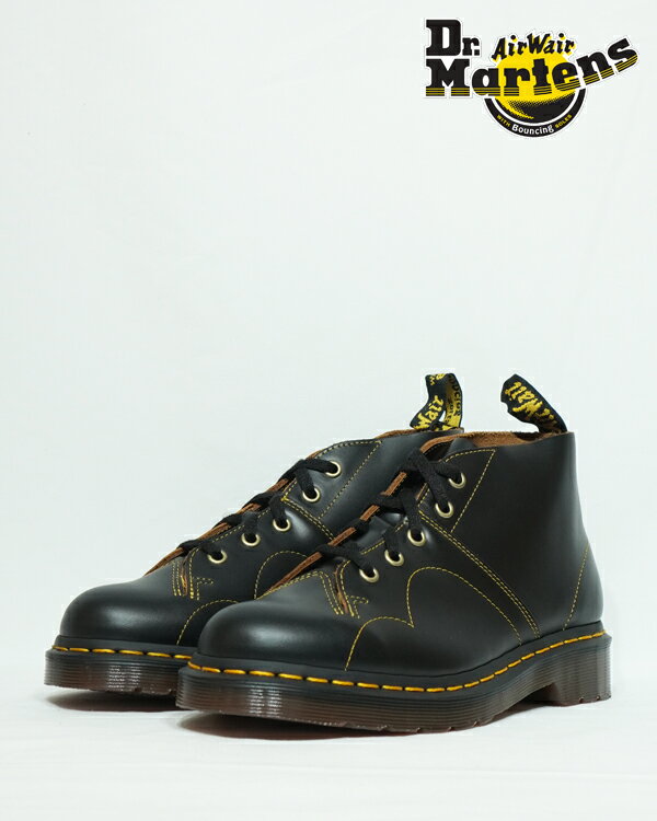 【SALE】【日本正規品】ドクターマーチン CHURCH MONKEY BOOT 16054001 BLACK Dr.Martens チャーチ モンキーブーツ イエローステッチ メンズ レディース レザー