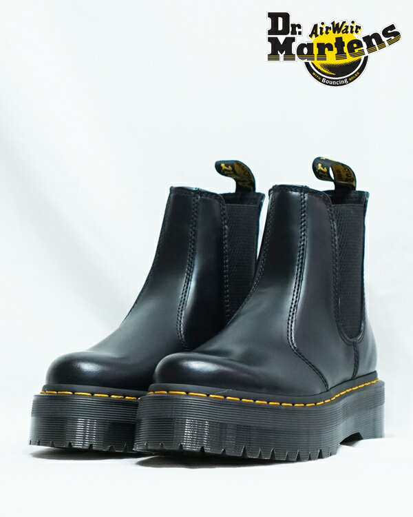 ドクターマーチン サイドゴア 2976 QUAD CHELSEA BOOT 24687001 BLACK Dr.Martens 2976 クアッド チェルシーブーツ 厚底 メンズ レディース レザー 母の日