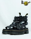 【日本正規品】ドクターマーチン サンダル 厚底 初回交換送料無料 RICKI GLADIATOR SANDAL 27402001 BLACK Dr.Martens リッキー グラディエーター イエローステッチ レディース レザー その1