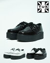 ラバーソール 厚底 靴 レザー クリーパーシューズ TUK MONDOCREEPERS V6802 V6803 V6804 BLACK WHITE ローカット ブラック ホワイト パンク ロカビリー メンズ レディース 母の日