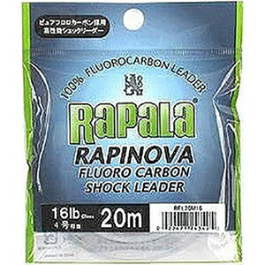 【エントリー お買いまわりで最大10倍】ラパラ(Rapala) ラピノヴァ フロロカーボン ショックリーダー 20m 4号 16lb クリア RFL25M16 フロロカーボンライン