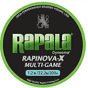 ラパラ Rapala ラピノヴァX マルチゲーム 200m 1.2号 22.2lb ライムグリーン RLX200M12LG [PEライン]