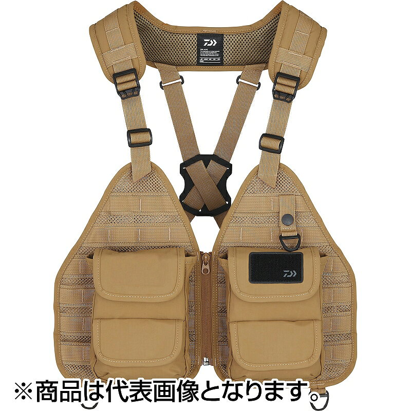 収納量に合わせてスタイルを変更可能なフィッシングベスト★仕様・規格・寸法★素材：表地:ナイロン100%　部分ポリエステル100％