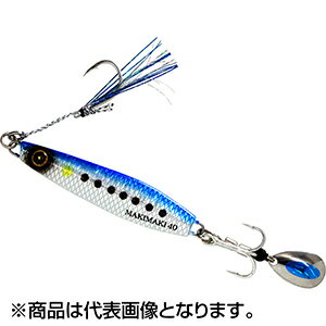 カンタン巻くだけブレードジグジャックアイマキマキ 40g リアル魚鱗ブルーイワシ網目夜光